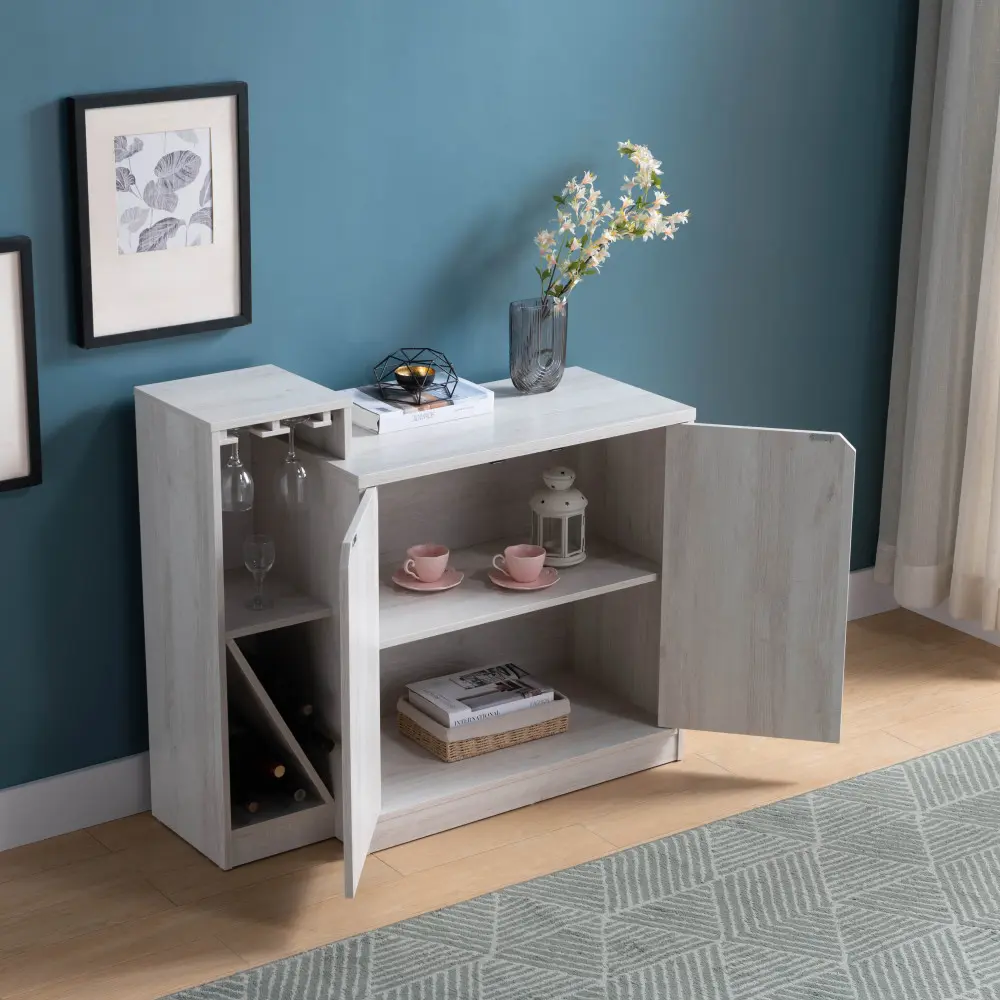 Bar Cabinet, Wine Bottle Storage Display Kitchen Cabinet, Holds 4 Wine  Oak Bar Cabinet  Home Bar Furniture
