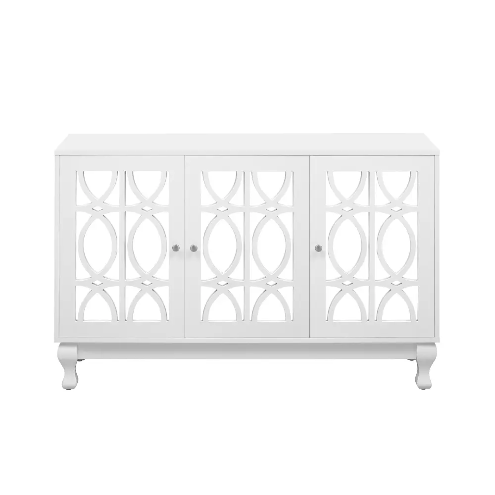 Modern Mirrored TV Stand for TVs Up To55Inch Entertainment Center Solid Wood Legs for Living Room Tv Stand Living Room Furniture