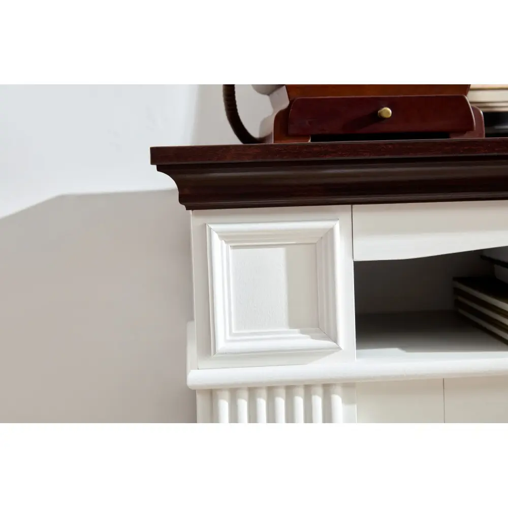 Farmhouse Style Fireplace TV Stand for 70-inch TV Electric Fireplace TV Stand for Living Room or Bedroom Storage Tv Table