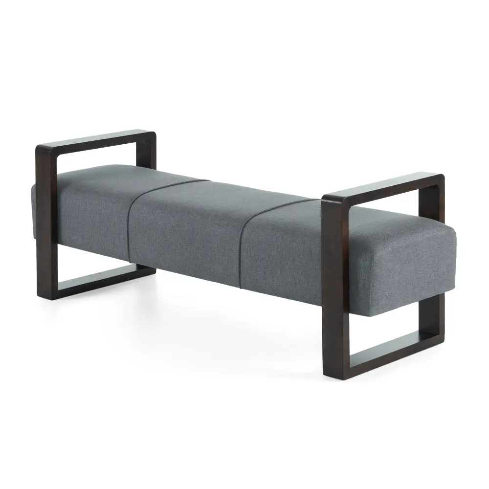 Sleek and Stylish Long - Shaped Ottoman, Gray Furniture  Stool Chair