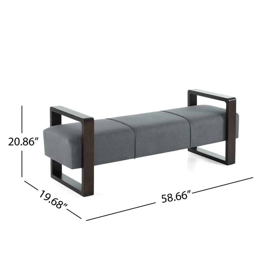 Sleek and Stylish Long - Shaped Ottoman, Gray Furniture  Stool Chair