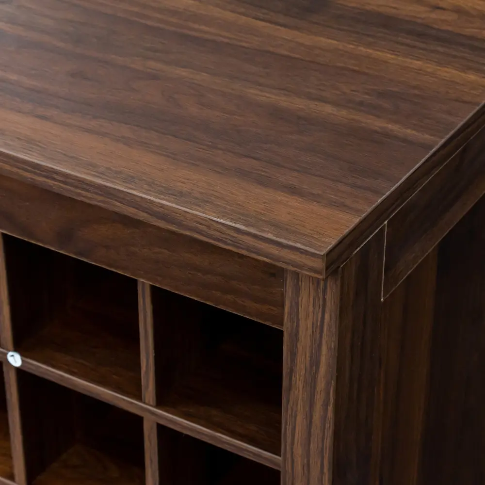 Brown Walnut Color Modular 32  Wine Bar Cabinet Buffet Cabinet Home Bar Furniture  Wine Bar Cabinet