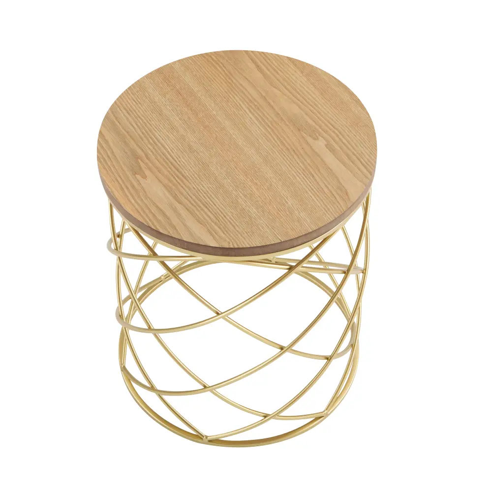 Golden Side Table [MDF TOP+ METAL FRAME] Furniture  Side Table