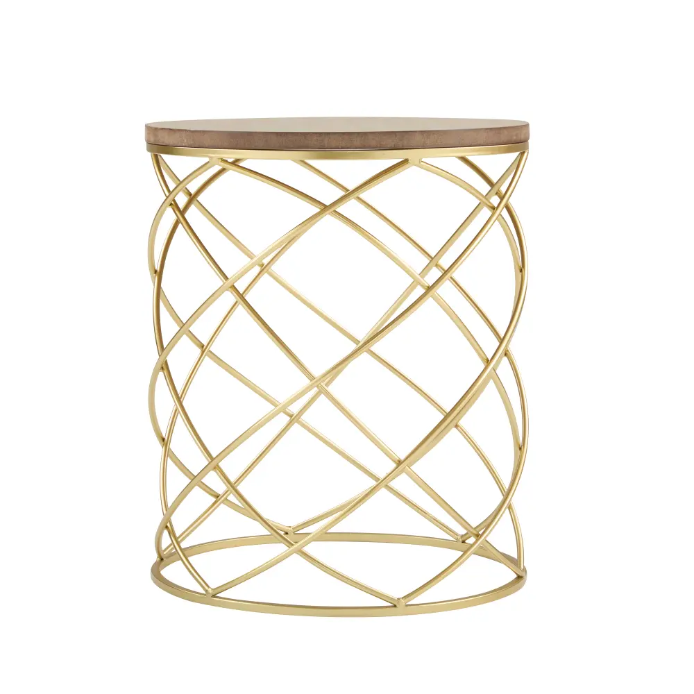 Golden Side Table [MDF TOP+ METAL FRAME] Furniture  Side Table