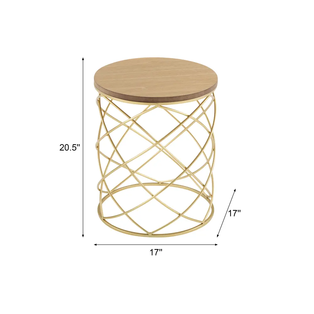 Golden Side Table [MDF TOP+ METAL FRAME] Furniture  Side Table