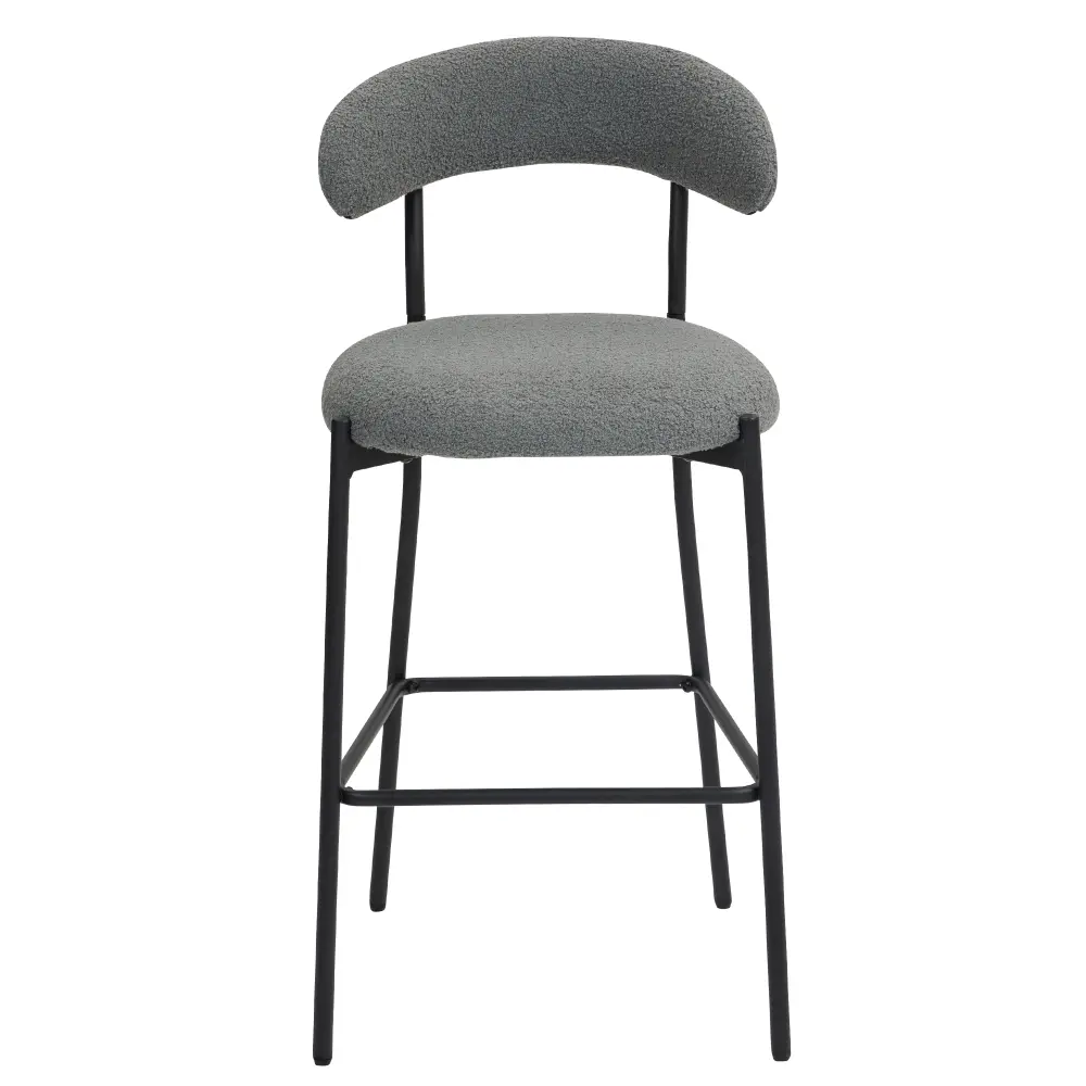 26" Counter Height Bar Stool, Kitchen Island Counter Bar Stool with Black Powder Coated Base and Footrest Bar Stool