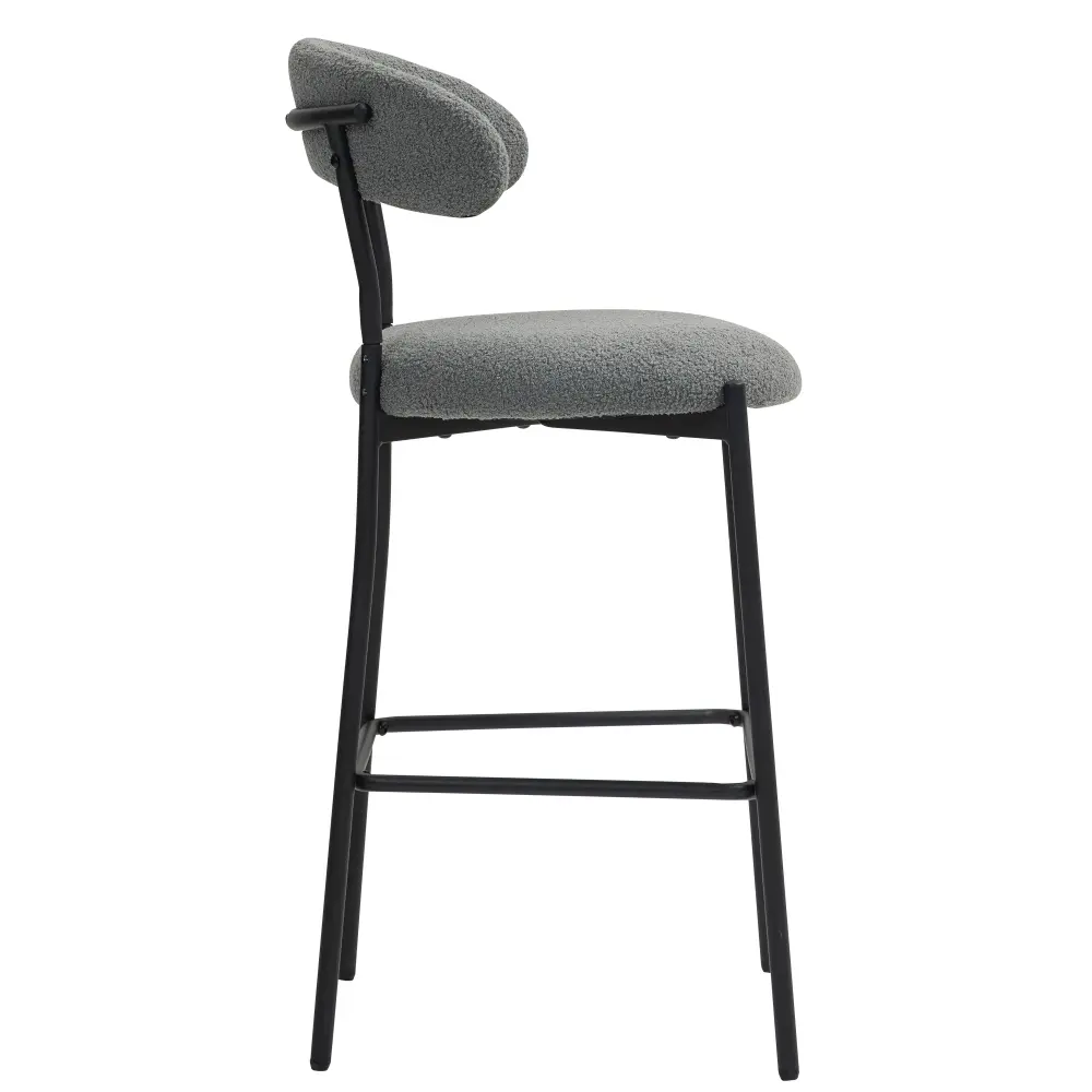 26" Counter Height Bar Stool, Kitchen Island Counter Bar Stool with Black Powder Coated Base and Footrest Bar Stool