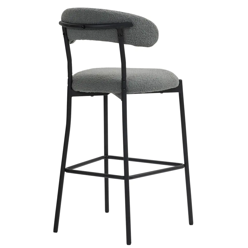26" Counter Height Bar Stool, Kitchen Island Counter Bar Stool with Black Powder Coated Base and Footrest Bar Stool