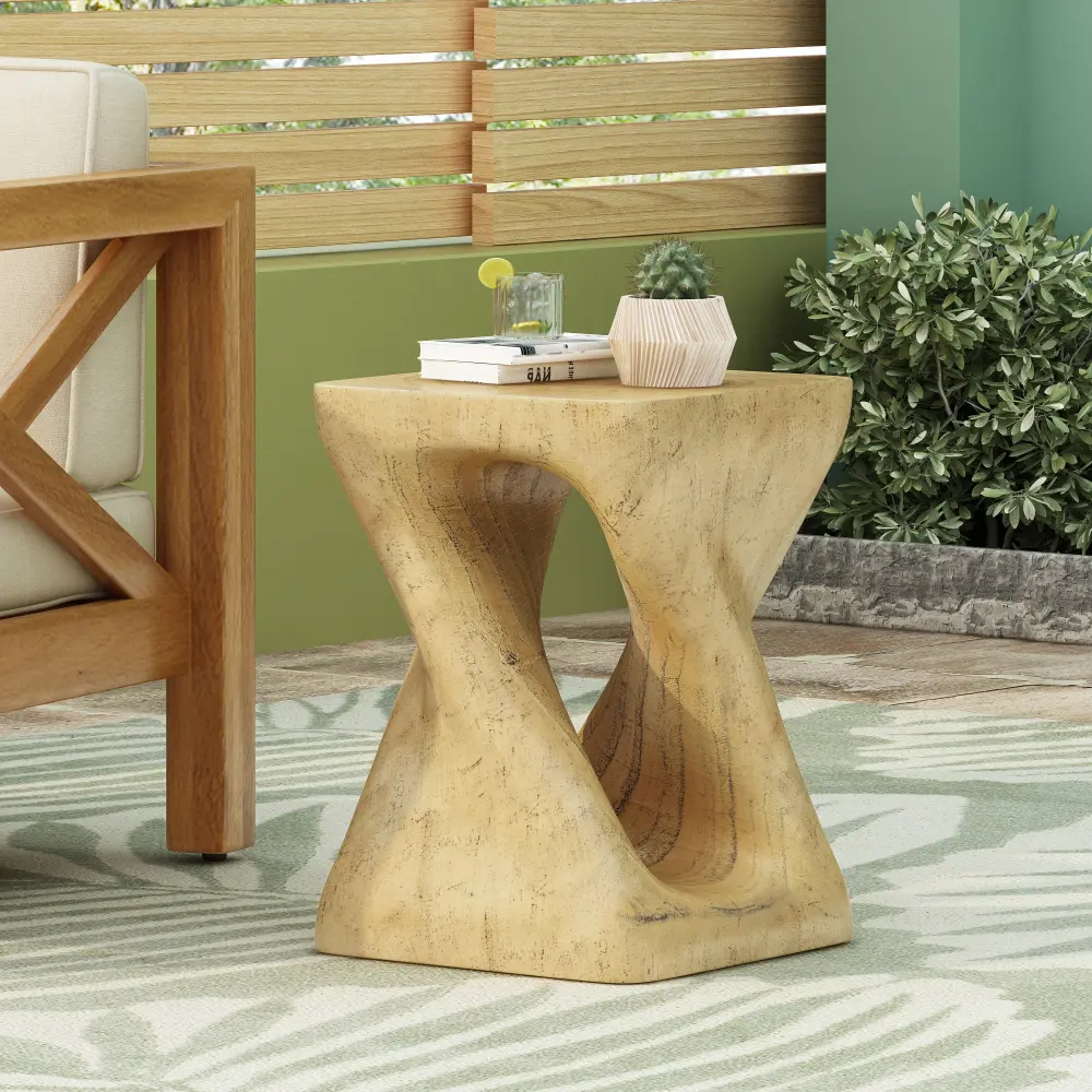 Side Table, Wood-like Texture, Natural Color  Side Table