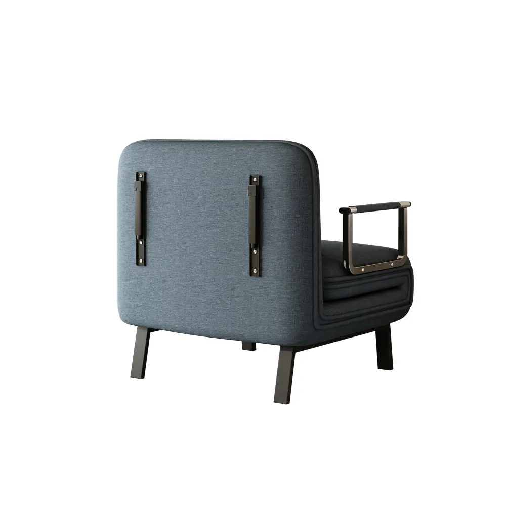 31.5" Convertible Chair-Bed with Adjustable Back and Pillow, Lounge Chair with Sturdy Steel Frame Recliner Chair  Sofa