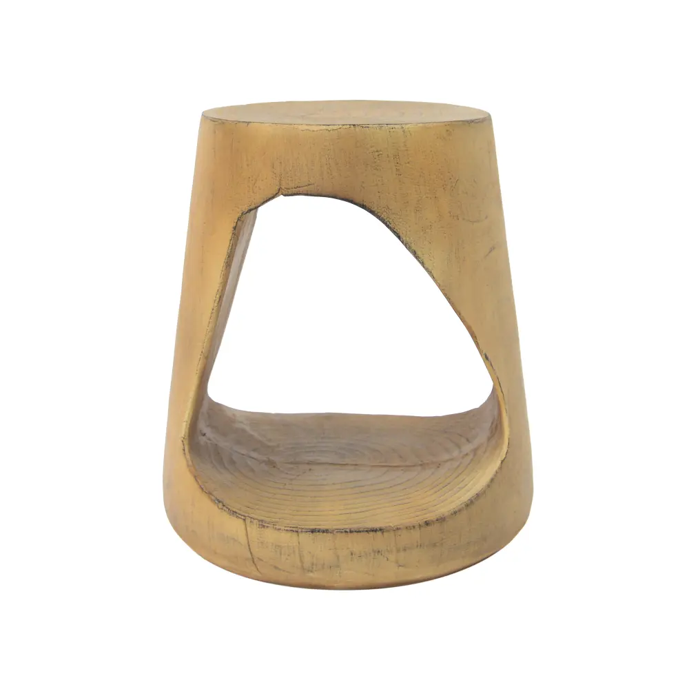 Hollow Side Table, Wood-like Texture, Natural Color Furniture  Side Table