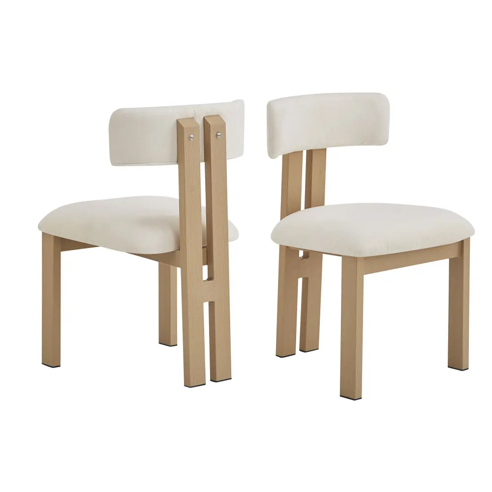 Upholstered Armless Dining Chairs with Metal Legs (Set of 2) Dining Chair  Furniture