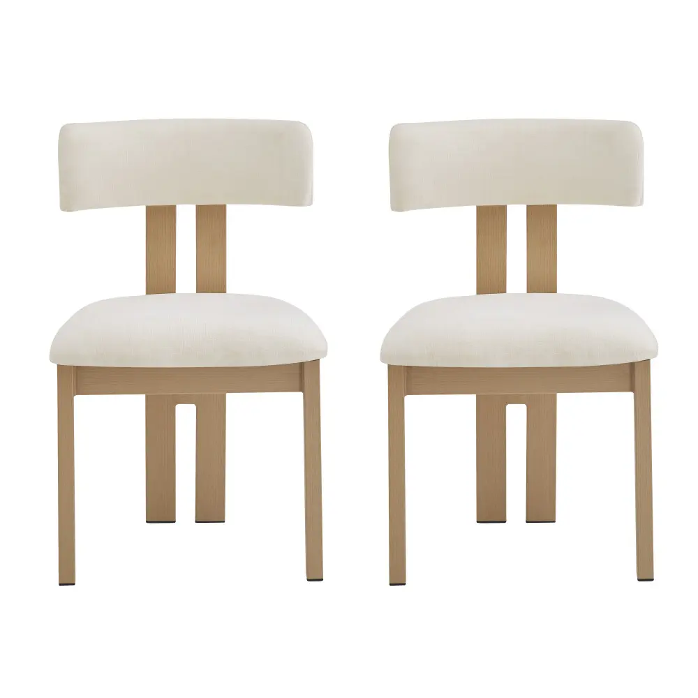 Upholstered Armless Dining Chairs with Metal Legs (Set of 2) Dining Chair  Furniture