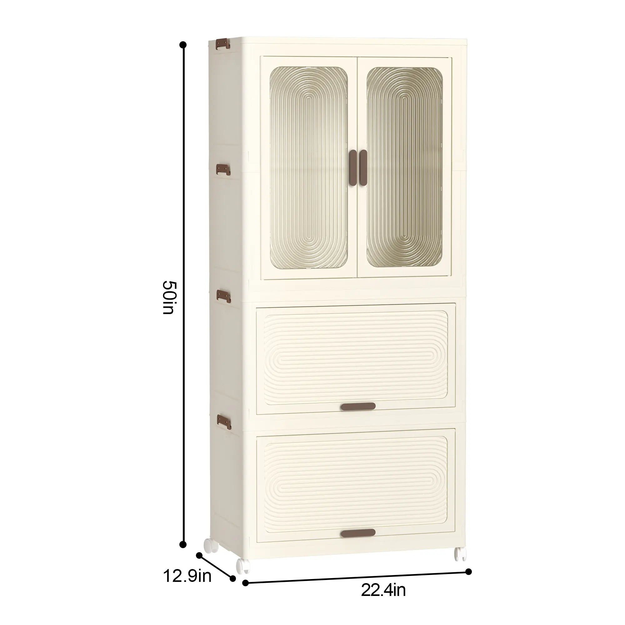 Portable Wardrobe, Clothes Storage Organizer, Magnetic Door, with 4 Cubes and Hanging Rod, 10 Hangers, Kids Clothes Organizer