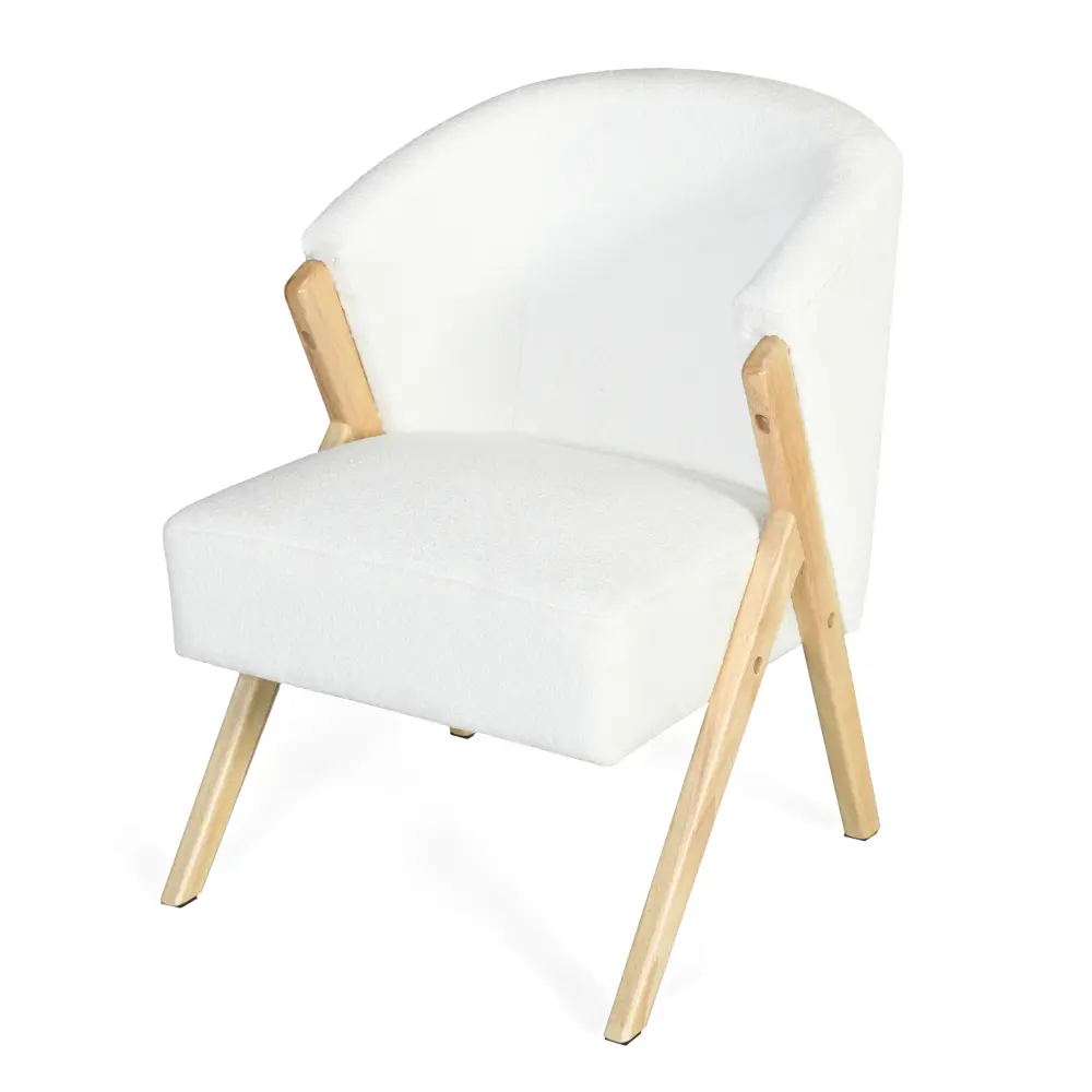 Modern Accent Chair with Upholstery and Solid Wood Frame, Minimalist Lounge Chair for Living Room, Bedroom, or Office
