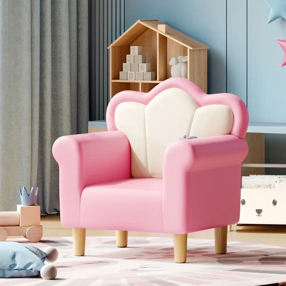 Upholstered Children's Sofa, Children's  Armchair, Petal-shaped Toddler Sofa Chair, Suitable for Playroom, Children's Bedroom