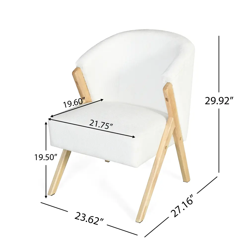 Modern Accent Chair with Upholstery and Solid Wood Frame, Minimalist Lounge Chair for Living Room, Bedroom, or Office