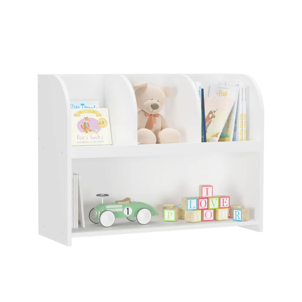 Kids Bookcase with 4 Compartments, Storage Bookshelf, Kids Room, Playroom, Nursery Toy Organizer Kids Bookshelf