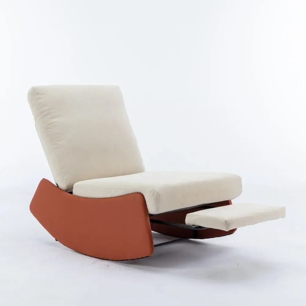 Modern Rocking Chair Lounge Chair, Comfortable Rocking Chair with Footstool, Chair with Armrests Furniture  Chairs Living Room