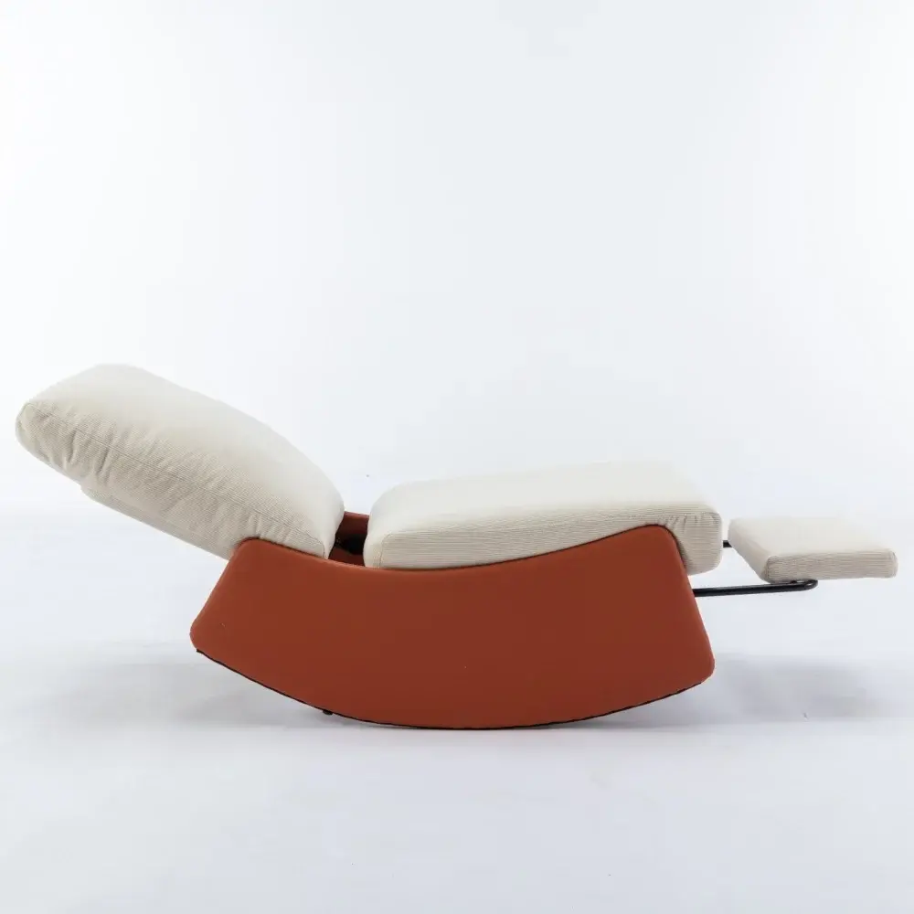Modern Rocking Chair Lounge Chair, Comfortable Rocking Chair with Footstool, Chair with Armrests Furniture  Chairs Living Room