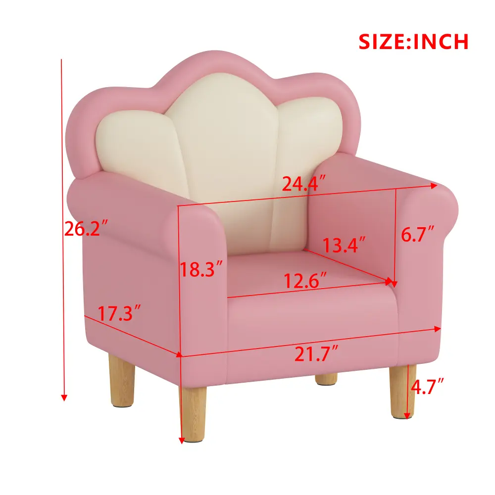 Upholstered Children's Sofa, Children's  Armchair, Petal-shaped Toddler Sofa Chair, Suitable for Playroom, Children's Bedroom