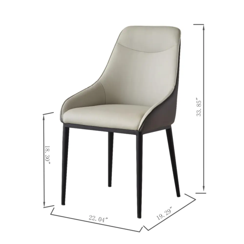 Dining Chair Modern PU Leather Dining Room Chair with Sturdy Metal Legs for Indoor Kitchen Living Room
