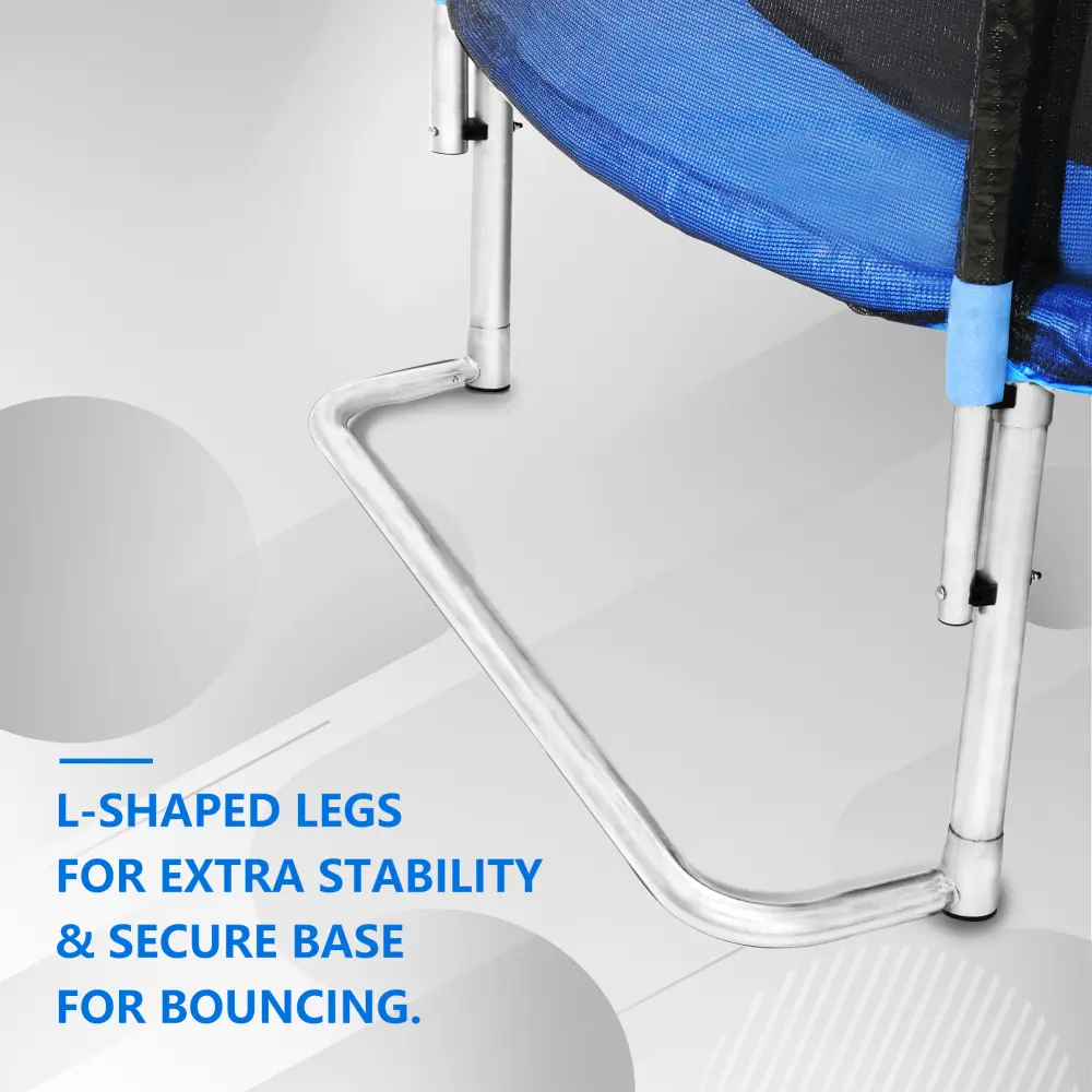 YC 8FT Trampoline Outer Net with Soft Basketball Board, Ball and Inflator(Blue) Trampoline  Trampoline for Kids