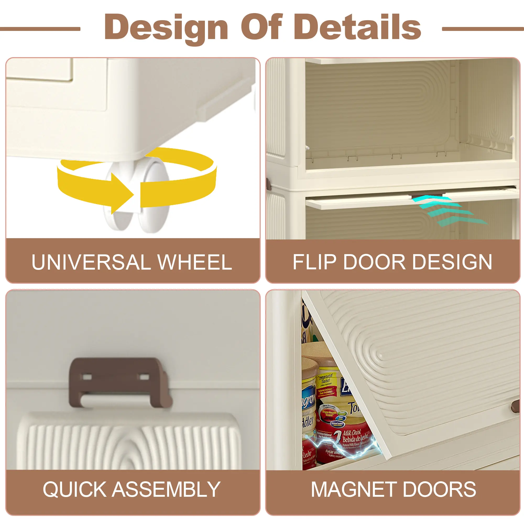Portable Wardrobe Closet Clothes Storage Organizer with 4 Cubes and Hanging Rod, 10 Hangers Wardrobe  Wardrobes