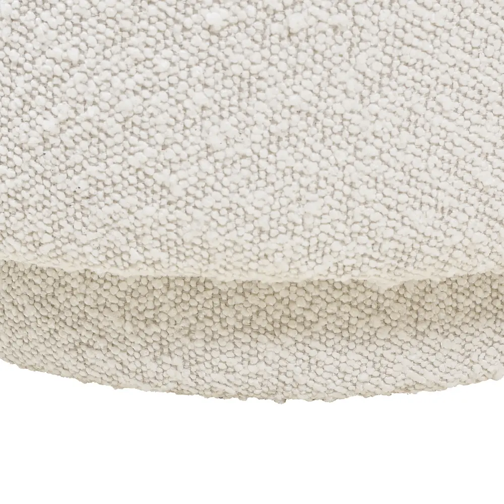 15" Mushroom Footstool Ottoman, Ivory White Boucle Stool