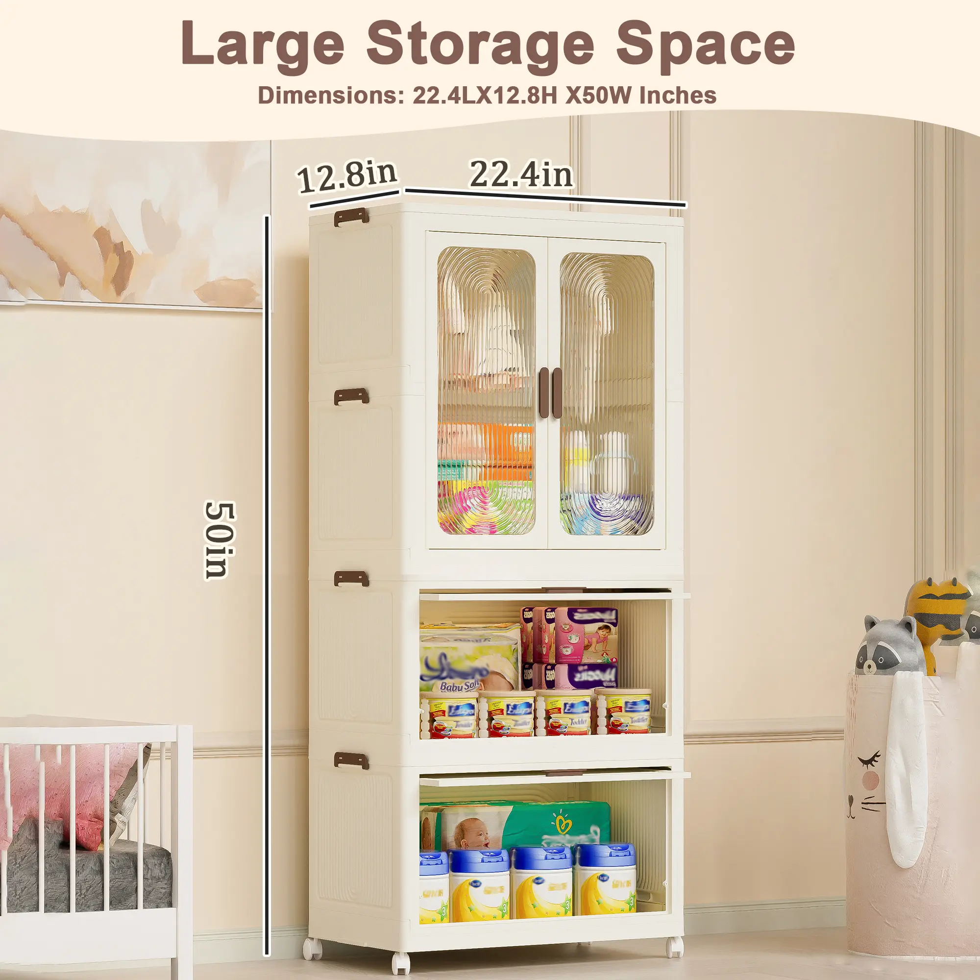 Portable Wardrobe Closet Clothes Storage Organizer with 4 Cubes and Hanging Rod, 10 Hangers Wardrobe  Wardrobes