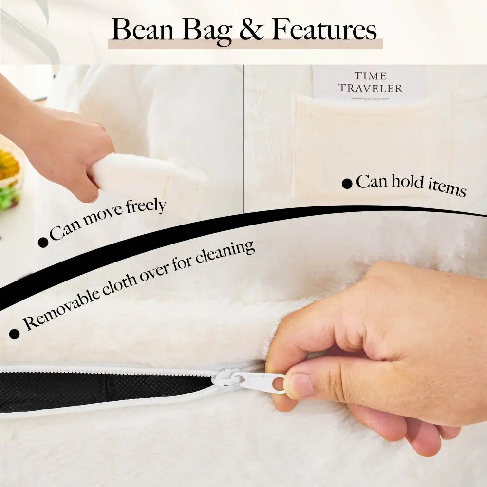 Bean Bag Chair Bed for Adults, Large Floor Sofa Bed, Large Sofa Bed, High Density Foam Filling, Machine Washable