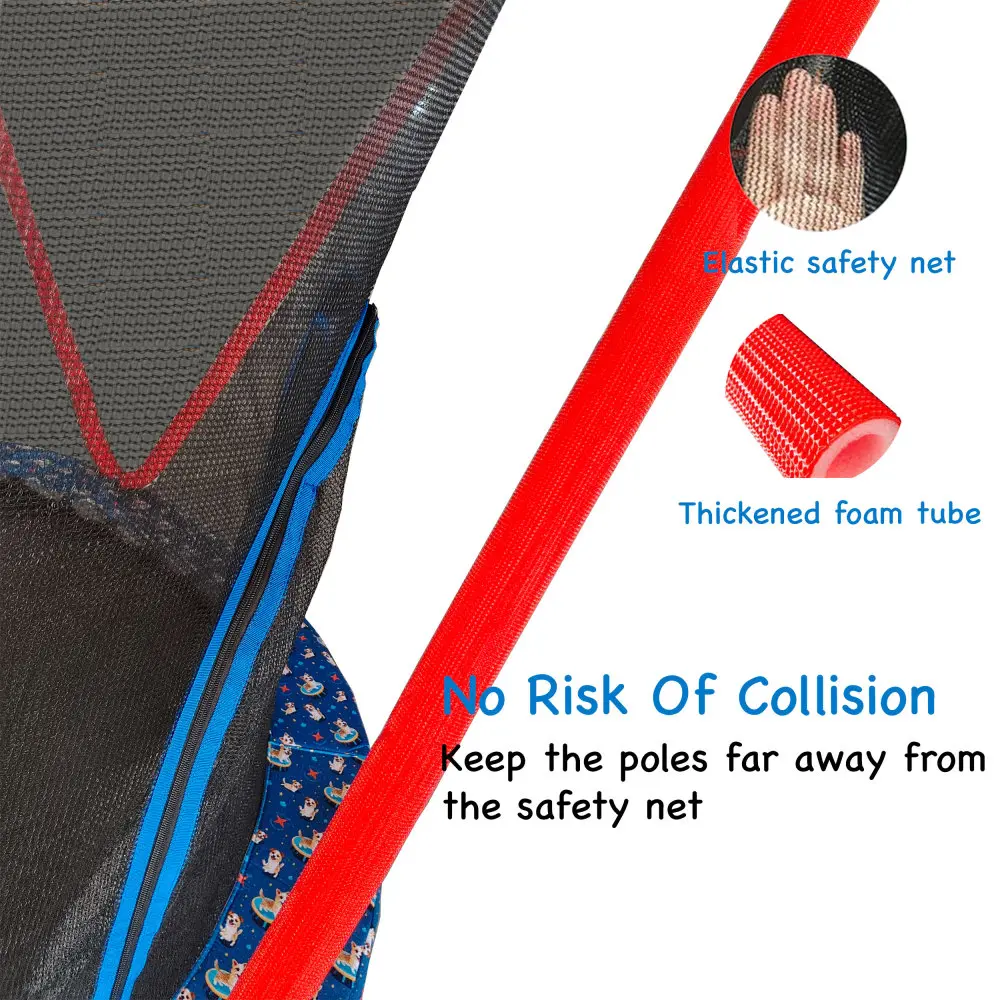 66 Inch Kids Trampoline, Toddler Indoor Outdoor Small Trampoline for Babies with Heightened Net for Kids Trampoline for Kids