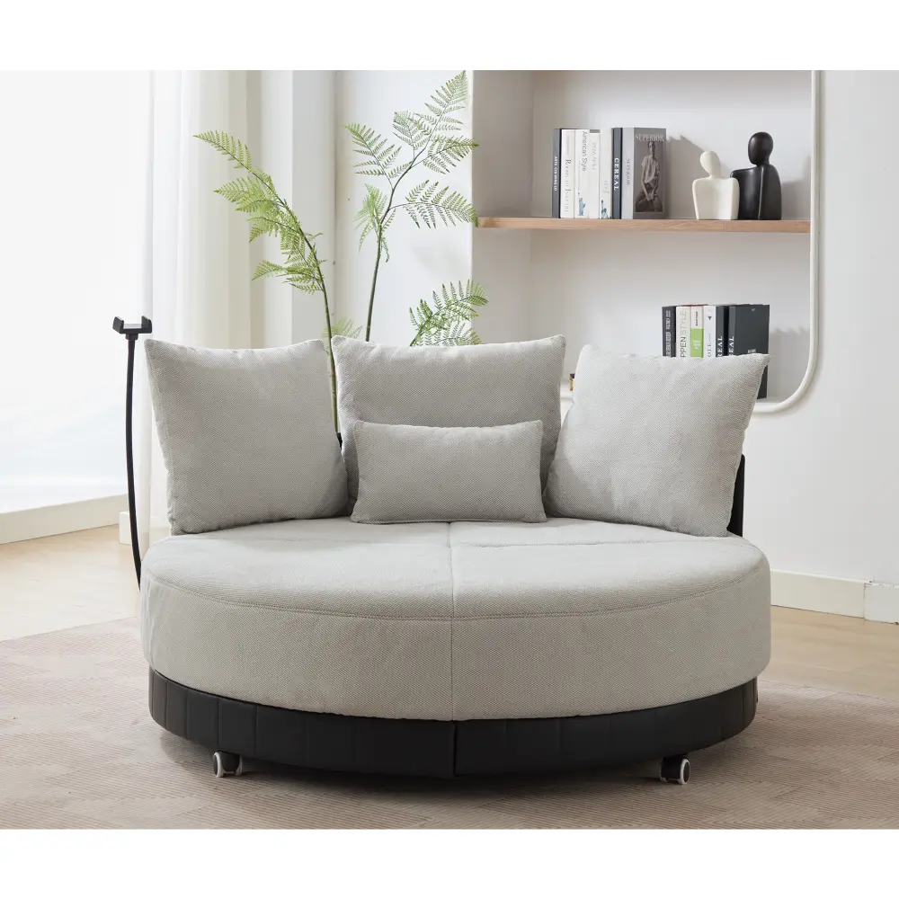 52.75'' Extra Large Round Swivel Chair, 360° Swivel Chair, Adjustable Phone Holder, Swivel Chair Chairs Living Room