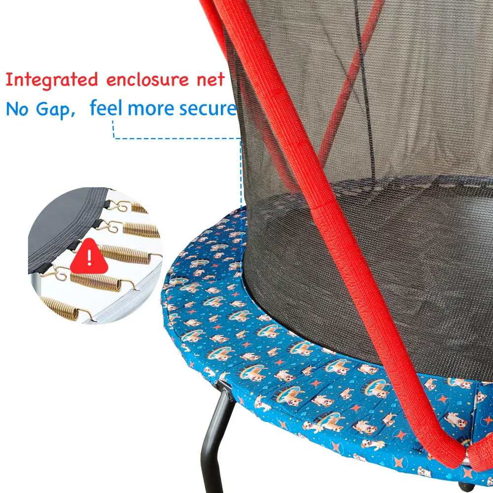 66 Inch Kids Trampoline, Toddler Indoor Outdoor Small Trampoline for Babies with Heightened Net for Kids Trampoline for Kids