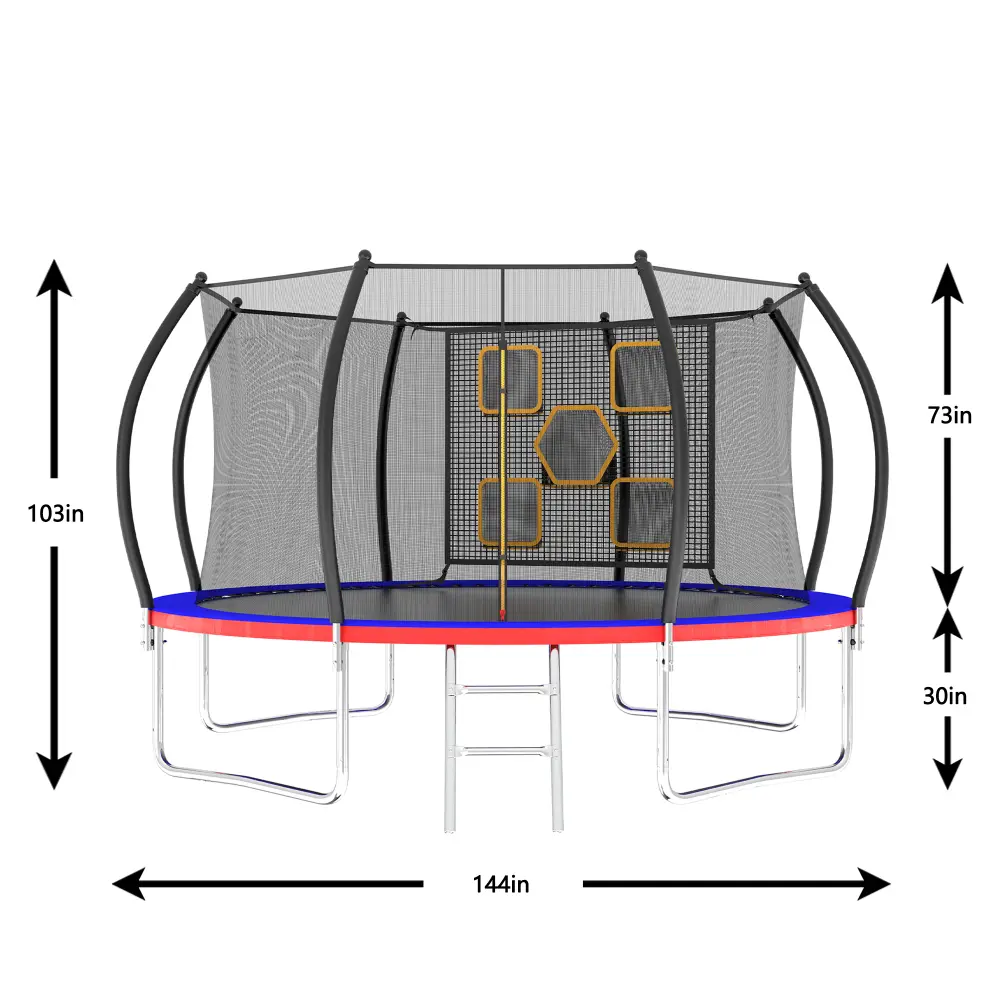 12FT Trampoline with Enclosure-Recreational Trampolines with Ladder, Outdoor Trampoline for Kids  Trampoline Trampoline for Kids