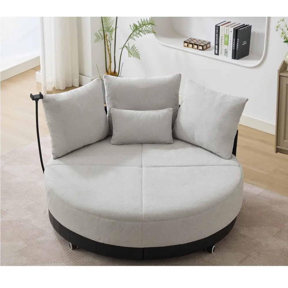 52.75'' Extra Large Round Swivel Chair, 360° Swivel Chair, Adjustable Phone Holder, Swivel Chair Chairs Living Room