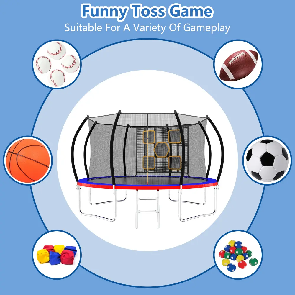 12FT Trampoline with Enclosure-Recreational Trampolines with Ladder, Outdoor Trampoline for Kids  Trampoline Trampoline for Kids
