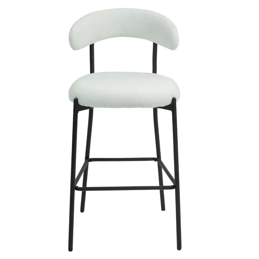 26" Counter Height Bar Stool, Kitchen Island Counter Bar Stool with Black Powder Coated Base and Footrest Bar Stool