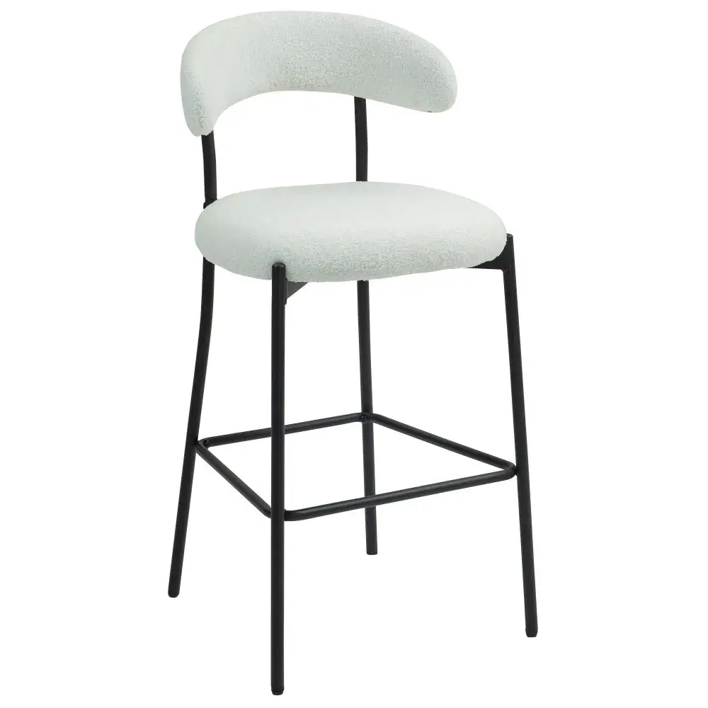 26" Counter Height Bar Stool, Kitchen Island Counter Bar Stool with Black Powder Coated Base and Footrest Bar Stool