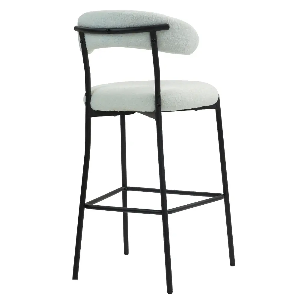 26" Counter Height Bar Stool, Kitchen Island Counter Bar Stool with Black Powder Coated Base and Footrest Bar Stool
