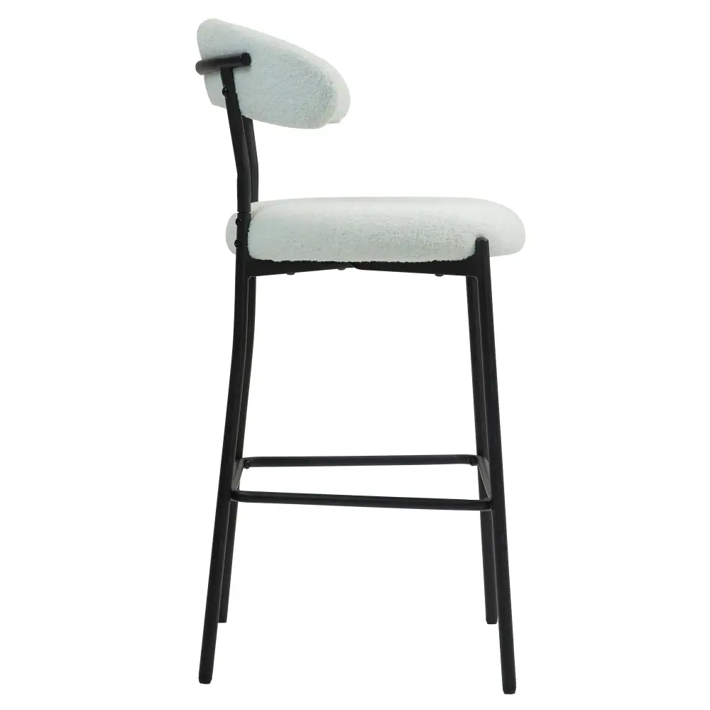 26" Counter Height Bar Stool, Kitchen Island Counter Bar Stool with Black Powder Coated Base and Footrest Bar Stool