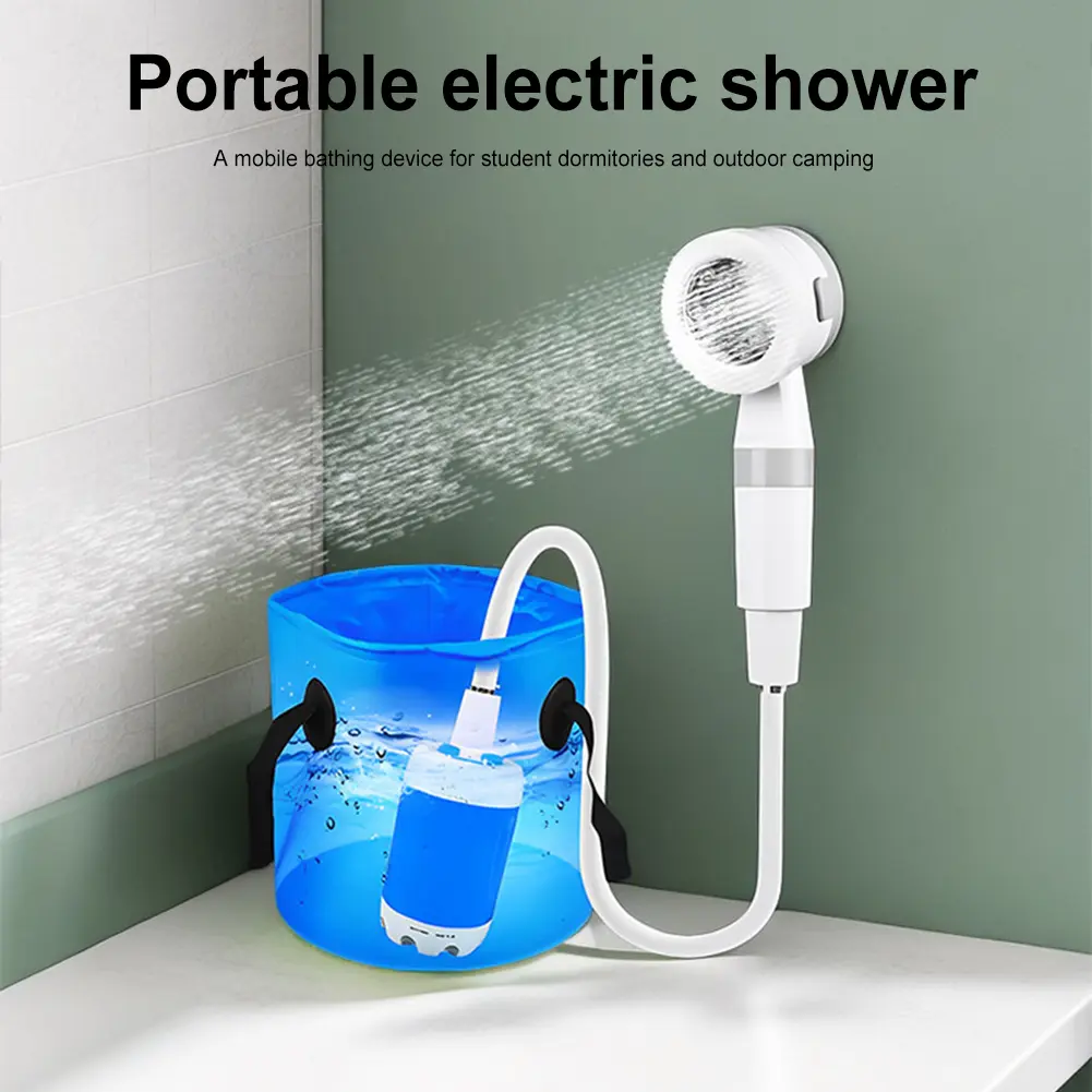 Camping Shower Pump Rechargeable Electric Shower Pump Portable Portable Shower Pump for Outdoor Shower Pet Bath Car Washing