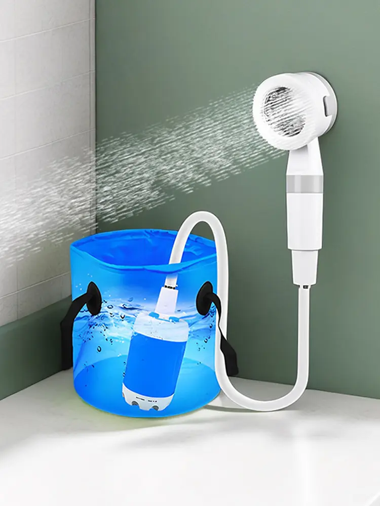 Camping Shower Pump Rechargeable Electric Shower Pump Portable Portable Shower Pump for Outdoor Shower Pet Bath Car Washing