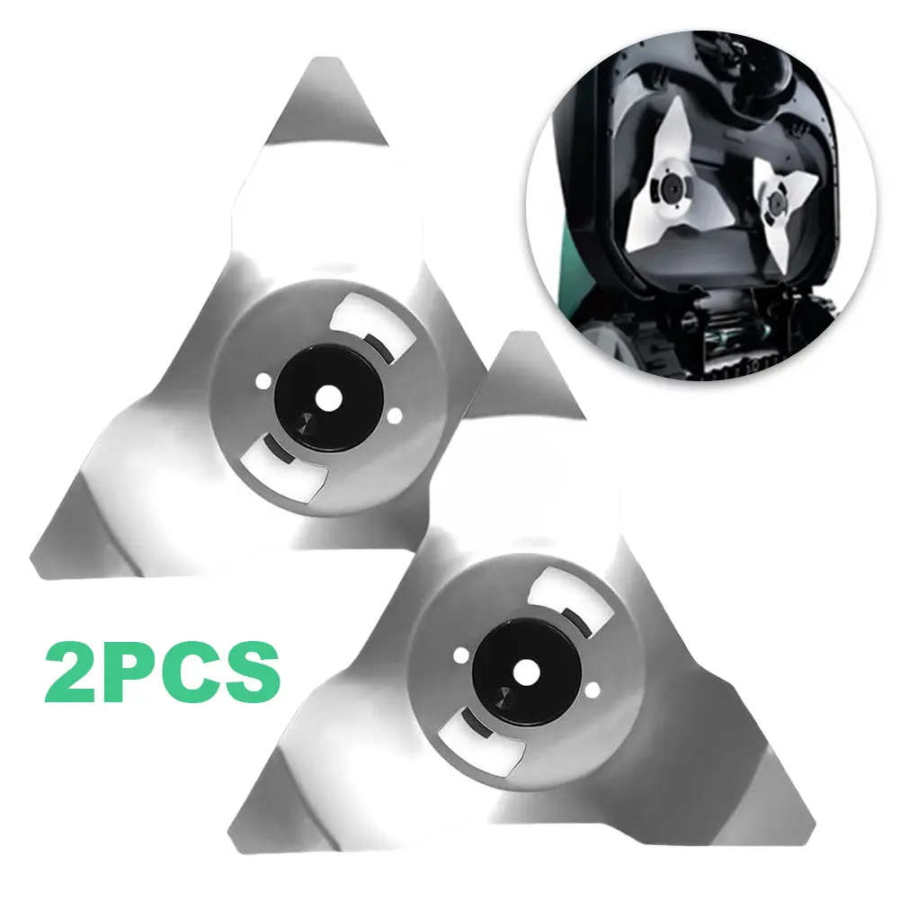 2Pcs Automatic Lawn Mower Garden Tools Part Lawn Mower Replacement Cutting Blades Stainless Steel for Robomow Robot RC308 RS615