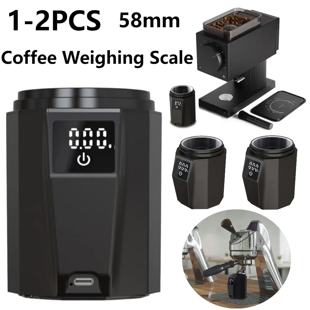Digital Coffee Weighting LCD Electronic Weighing Scale Rechargeable Coffee Dosing Cup Scale 500g 0.1g Precision Espresso Scale