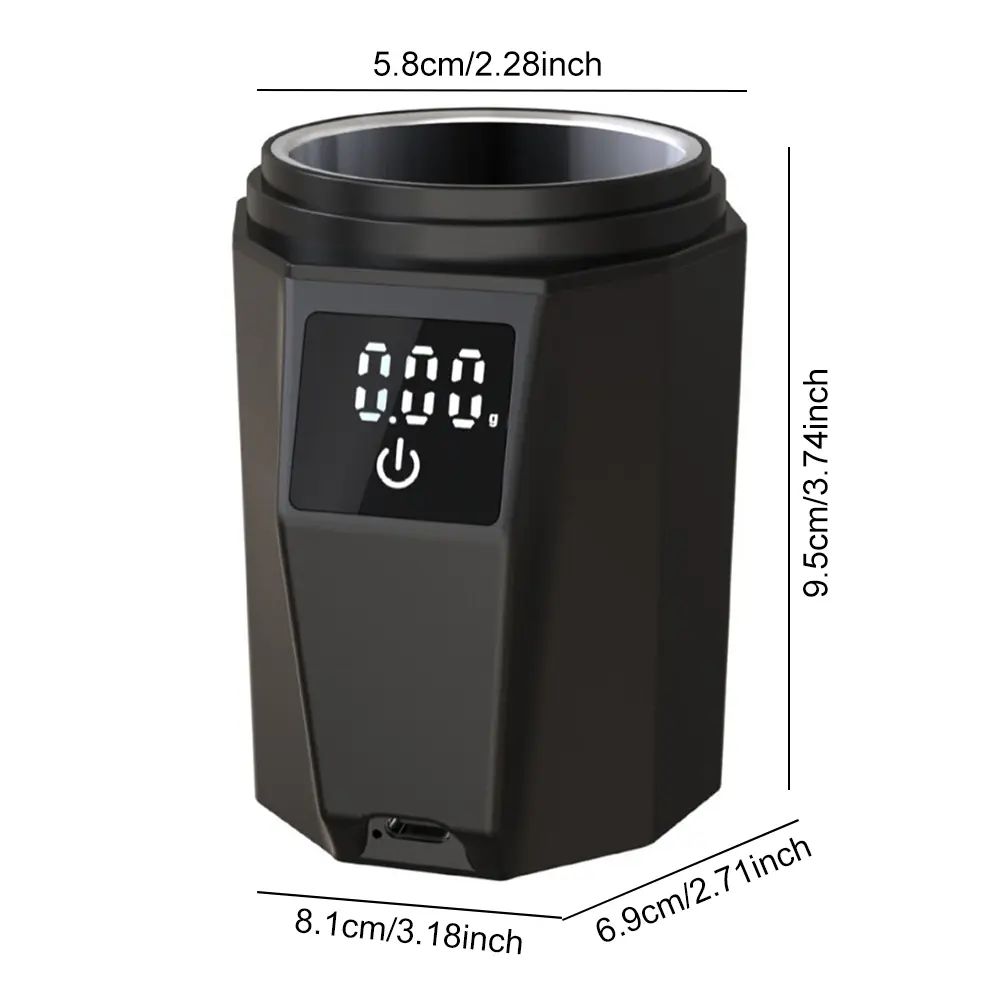 Digital Coffee Weighting LCD Electronic Weighing Scale Rechargeable Coffee Dosing Cup Scale 500g 0.1g Precision Espresso Scale