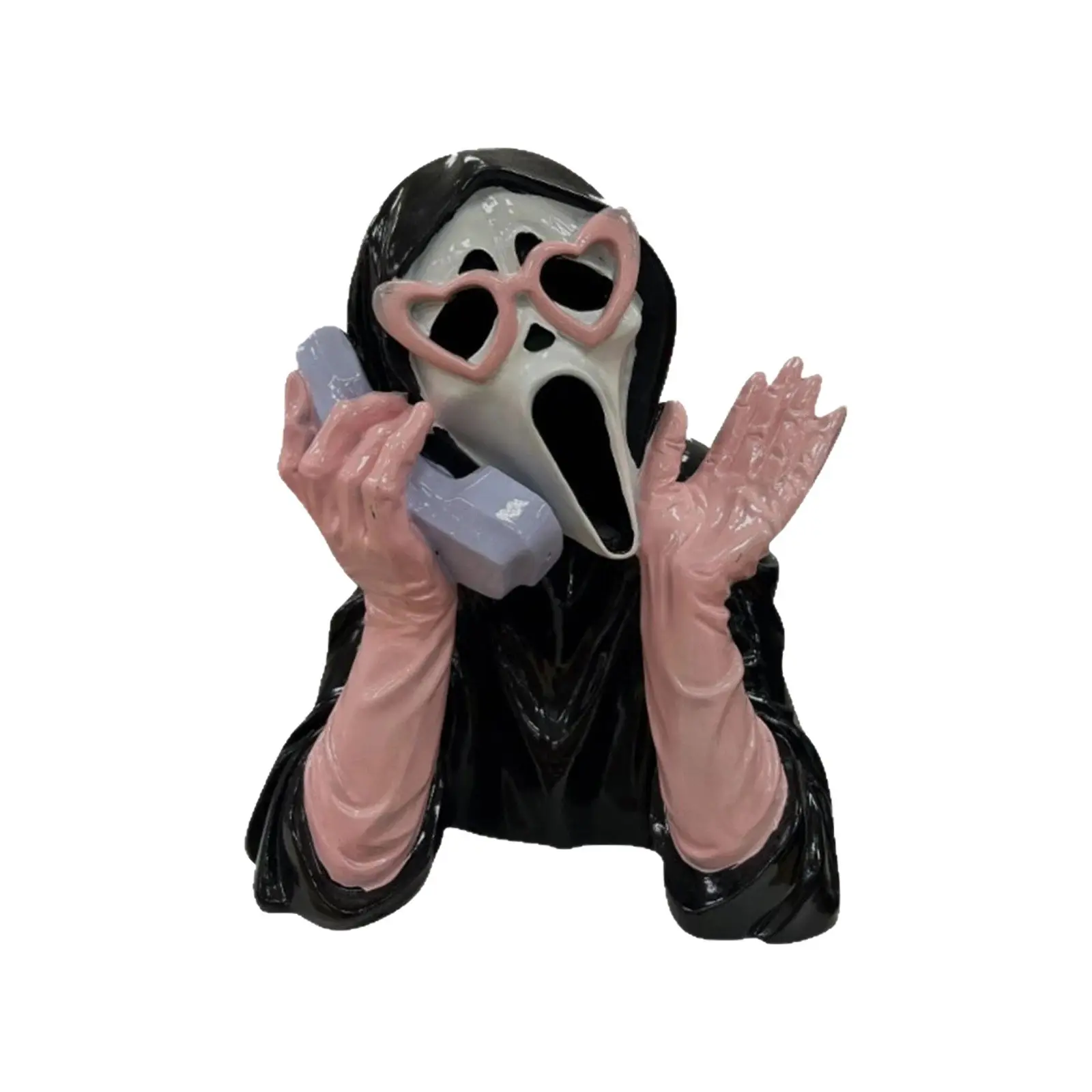 1PCS Pink Screaming Ghost Face Scary Skull Face Decor Halloween Party Props Horror Accessories Home Decoration Resin Ornaments