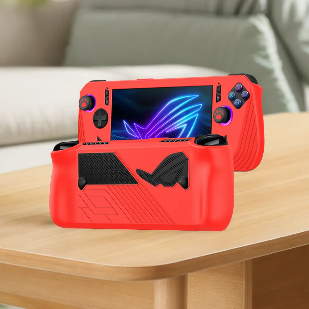 For ASUS ROG ALLY X Game Console Silicone Soft Protective Case Cover with Thumb Grip Caps Shockproof Drop-proof Game Accessories