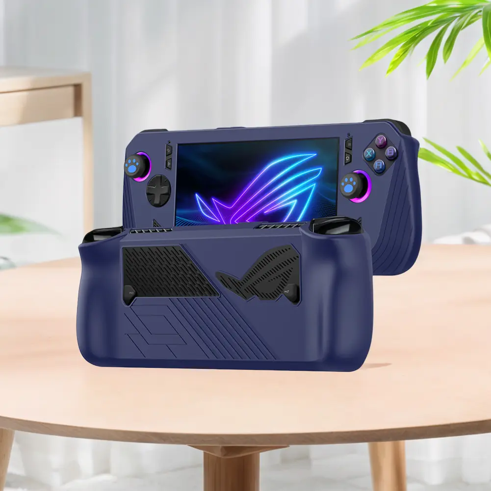 For ASUS ROG ALLY X Game Console Silicone Soft Protective Case Cover with Thumb Grip Caps Shockproof Drop-proof Game Accessories