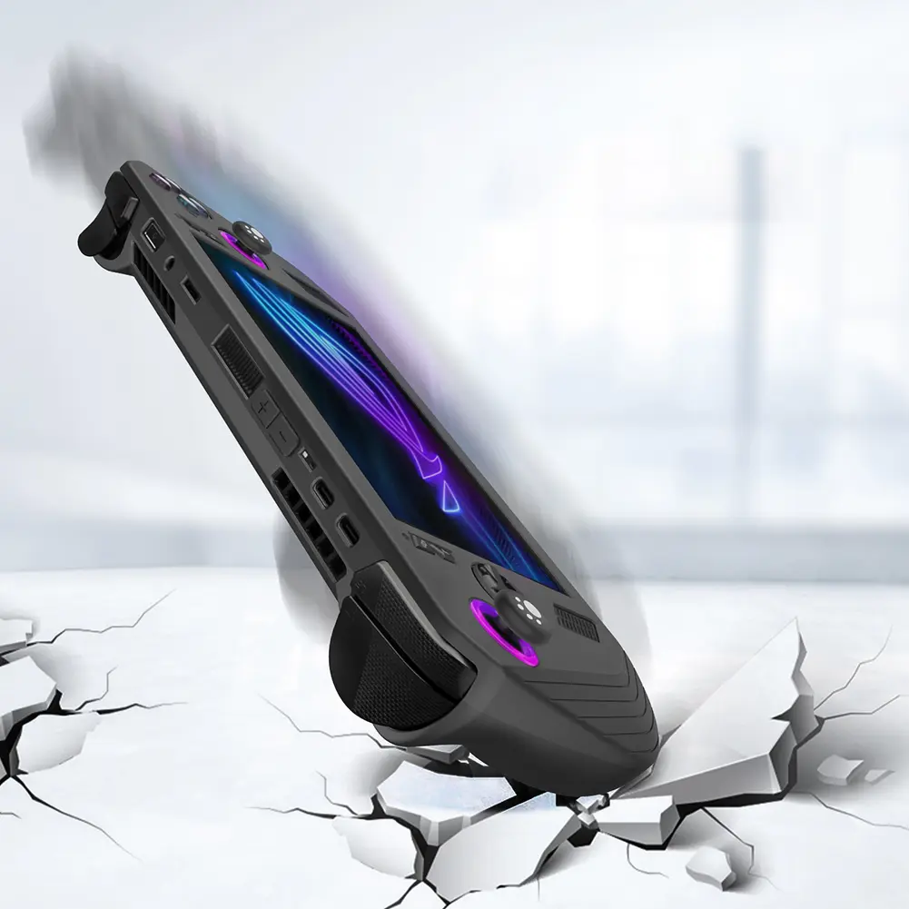 For ASUS ROG ALLY X Game Console Silicone Soft Protective Case Cover with Thumb Grip Caps Shockproof Drop-proof Game Accessories